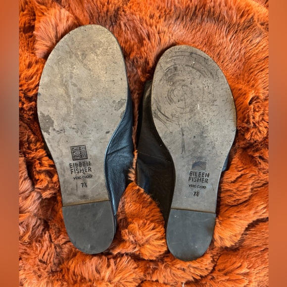 Eileen Fisher - Ty Washed Leather Slide - Black - US 7.5 - Picture 7 of 8